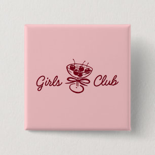Girls Club 2 Inch Square Button