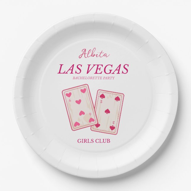 girls club las vegas bachelorette party paper plate (Front)