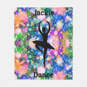 Girls Colour Burst Ballet Dancer Fleece Blanket