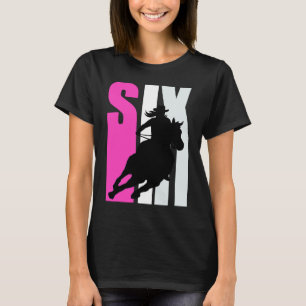 Girls Cowgirl Birthday 6th Rodeo Horse Queen Barre T-Shirt