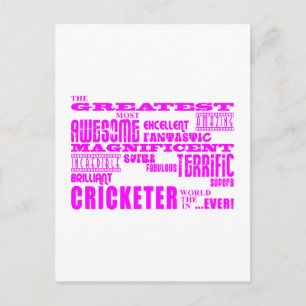 Girls Cricket : Pink Greatest Cricketer Postcard