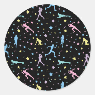 Girls Cross Country, Track Field, Marathon Runner Classic Round Sticker