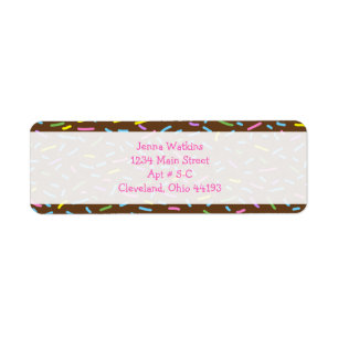 Girls Cupcakes Return Address Label