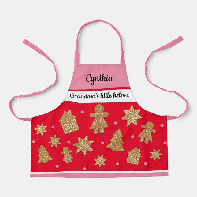 Girl's Custom Gingerbread All-Over Print Apron (Front)