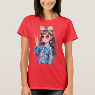 Girls cute anime tipe dijaing T-Shirt