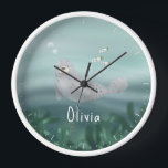 Girls Cute Blue Under the Sea Ocean Seal Kids Clock<br><div class="desc">This cute kids clock design features an ocean seal illustration with fish, seaweed, and a blue sea wave background. There is also space on the clock to add you own customisation: a name in whimsical typography. The perfect teal blue under the sea gift for any child or ocean enthusiast, great...</div>