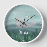 Girls Cute Blue Under the Sea Ocean Seal Kids