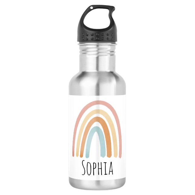 Girls Cute Boho Rainbow Kids School 532 Ml Water Bottle (Front)