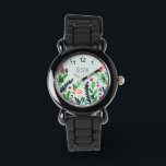 Girls Cute Botanical Watercolor Flowers Kids Watch<br><div class="desc">This cute and girly kid's watch features beautiful,  hand painted watercolor flowers. This floral botanical design also features a place for you to add your girls name,  and has numbers around the edge. Perfect for any kid's first watch!</div>