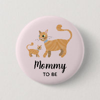 Girls Cute Cat Cartoon Mommy to Be Baby Shower