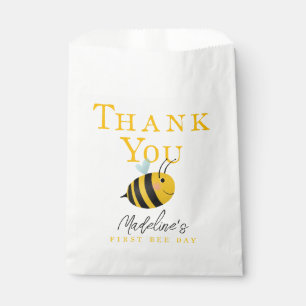 Girls Cute First Bee Day 1st Birthday Thank You Favour Bag