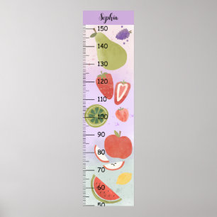 Girls Cute Fruits Growth Chart Metric