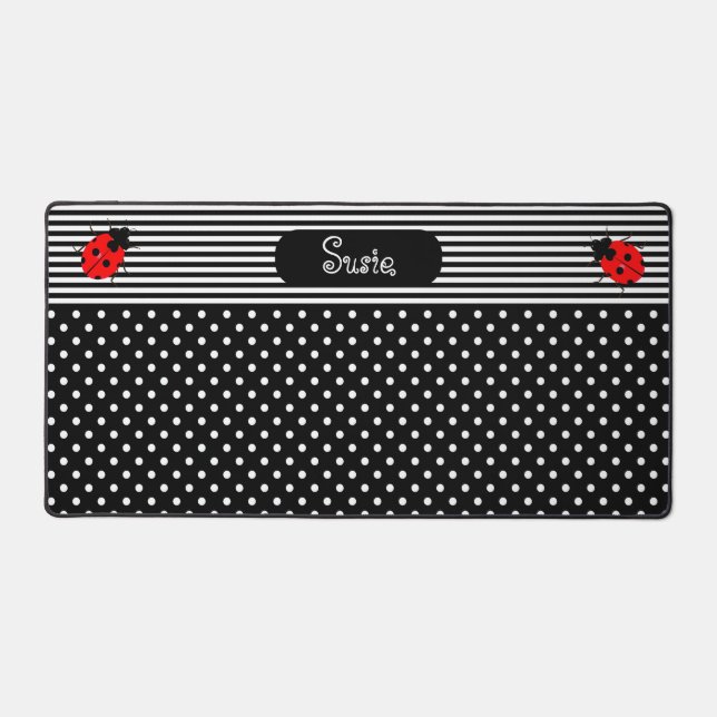 Girls Cute Lady Bugs Desk Mats & Pads (Front)