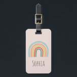 Girls Cute Minimalist Boho Rainbow Luggage Tag<br><div class="desc">This trendy and girly kids luggage tag features a beautiful and simple rainbow illustration. This lovely design also features a place for you to add your girl's name. The perfect minimalist modern design for any kid's first trip! Check out our collection for the matching passport case.</div>