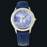 Girls Cute Monogram Watercolor Galaxy & Name Kids Watch<br><div class="desc">This gorgeous kids' watch features an elegant watercolor galaxy. This lovely night sky design also features a place for you to add your girl's name and a monogram. The perfect space themed design for your little one!</div>