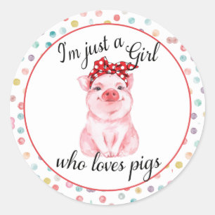 Girls Cute Pig Lover Sticker