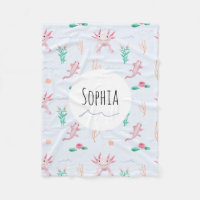 Girls Cute Pink Axolotl River Pattern Kids