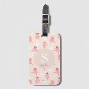 Girls Cute Pink Ballet Dancer Personalized Luggage Tag