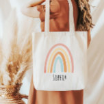 Girls Cute Pink Boho Watercolor Rainbow Kids Tote Bag<br><div class="desc">This boho girls tote bag features a pink watercolor boho rainbow,  and space to add a name in simple typography. The perfect modern and whimsical design for any kid or rainbow-loving adult!</div>