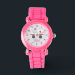 Girls Cute Pink Doctor Ambulance Kids Watch<br><div class="desc">This cute and modern kid's watch features an ambulance cartoon and a place for you to add your girls name. Perfect for any child dreaming of being a doctor or paramedic! With clear numbers and a pink background, this watch is great for a little one learning to tell the time....</div>