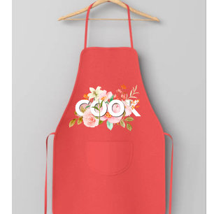 Girls Cute Pink Floral COOK Apron