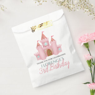 Girls Cute Pink Princess Castle Kids Birthday Favour Bag