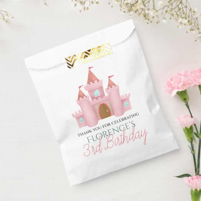 Girls Cute Pink Princess Castle Kids Birthday Favour Bag (Sealed)
