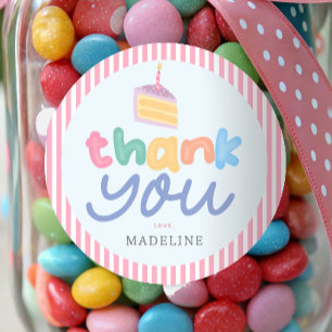 Girls Cute Pink Two Sweet Cake Kids Birthday Classic Round Sticker