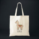 Girls Cute Rainbow Llama Cartoon and Name Kids Tote Bag<br><div class="desc">This trendy girls tote bag features an exquisite,  hand drawn rainbow llama cartoon. This lovely design also features a place for you to add a name. The perfect animal themed,  whimsical design,  great for kids or fun-loving adults!</div>
