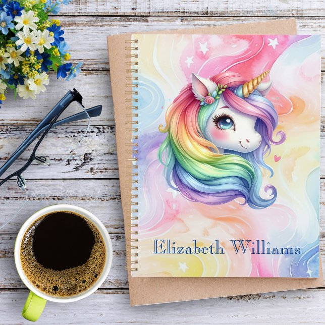Girls Cute Rainbow Unicorn Nom personnalisé (Créateur téléchargé)