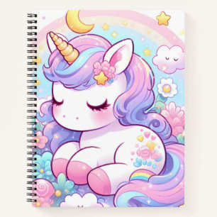 Girls Cute Rainbow Unicorn Notebook