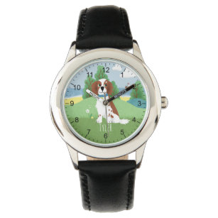 Girls Cute Springer Spaniel Dog with Name Kids Watch