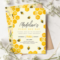 Girls Cute Summer First Bee Day 1st Birthday