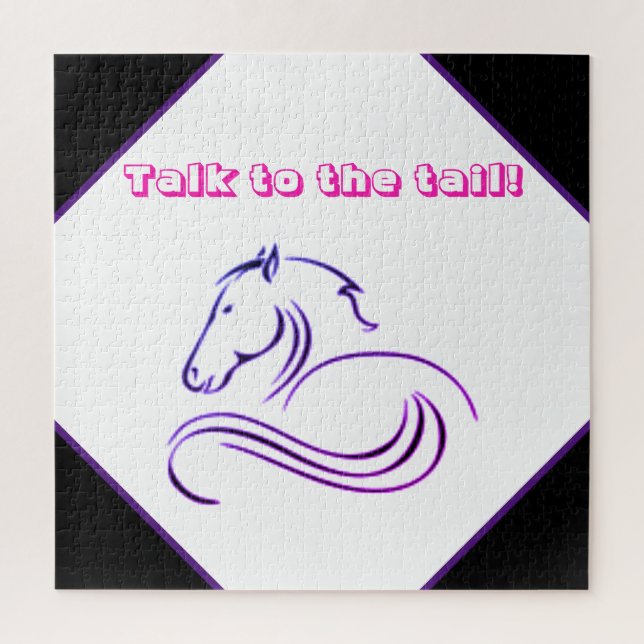 Girls Cute Talk to the Tail Horse    Jigsaw Puzzle (Vertical)