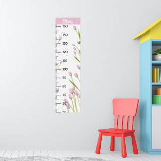 Girls Cute Tulip Growth Chart Metric
