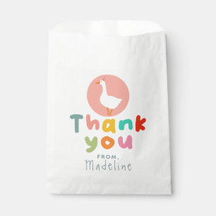 Girls Cute Two Silly Goose Pink Farm 2nd Birthday Favour Bag