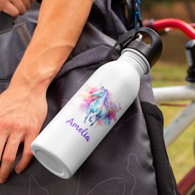 Girls Cute Unicorn Magical Rainbow Personalized  532 Ml Water Bottle (Creator Uploaded)