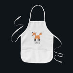 Girls Cute Woodland Fox Cartoon and Name Kids Apron<br><div class="desc">This gorgeous kids' apron features a lovely,  hand designed woodland fox cartoon. This lovely design also features a place for you to add your girl's name. The perfect wildlife forest design for your little one!</div>