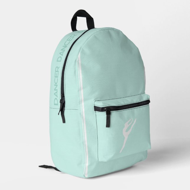 Girls Dance Bags - Teal Dance Team Backpack (Back Corner Left)