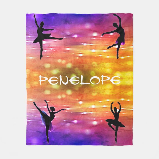 Girls Dance Multicolored Fleece Blanket (Front)