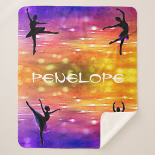 Girls Dance Multicolored  Sherpa Blanket