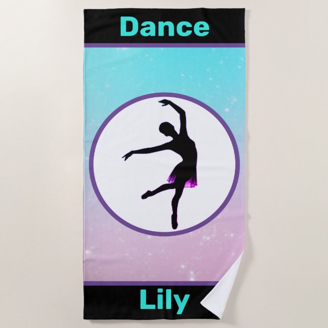 Girls Dance Pastel Beach Towel (Front)