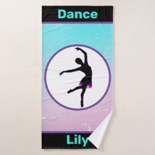 Girls Dance Pastel Personalized Towel