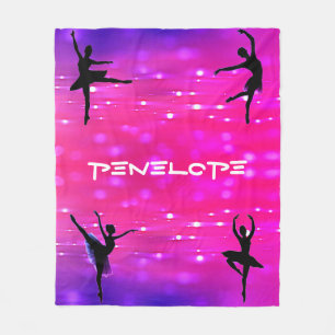 Girls Dance Pink & Purple Edgy Font Fleece Blanket