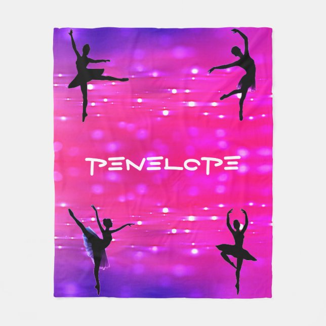 Girls Dance Pink & Purple Edgy Font Fleece Blanket (Front)