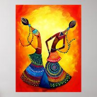 Girls Dancing: Traditional Indian Art