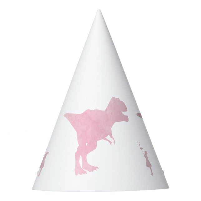 Girls Dinosaur Party Hats - Girly TRex (Front)