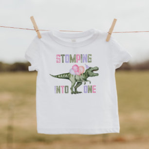 Girl's Dinosaur Stomping Into One Shirt