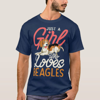 Girls Dog Lover Women Pet Dog Breed Beagle T-Shirt
