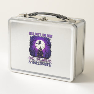 Girls Dont Like Boys Witches Halloween Haunted Hou Metal Lunch Box